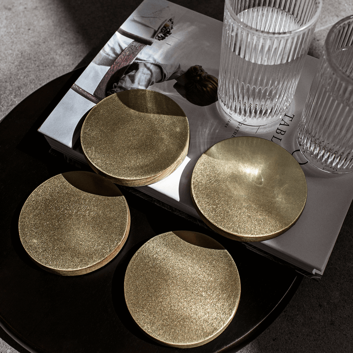 Brass coaster hot sale set